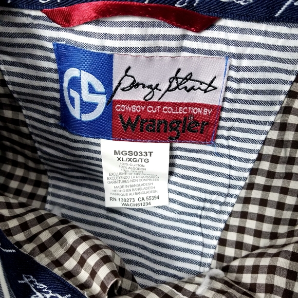 Wrangler Cowboy Cut Button Down Shirt Men's  long sleeve collared size XL plaid - Picture 3 of 7